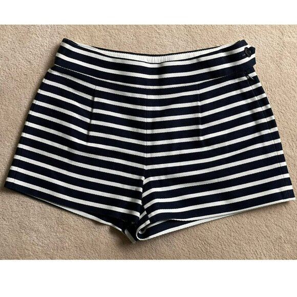 J. Crew Blue White Striped Sailor Shorts Style E7495 Woman's Size 0 NWOT - Picture 2 of 7